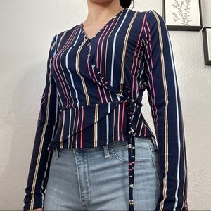 BCBGeneration Wrap Side Tie Top